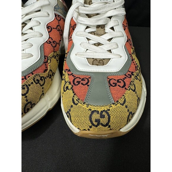 Gucci Rython Sneakers / Yellow Multi Color / Mens 11 / GG Monogram / Pre-owned - Picture 11 of 13